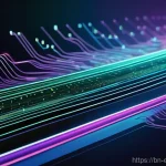 고속 신호 설계의 핵심 원칙 - **Prompt:** "A vibrant, futuristic illustration depicting data streaming at incredibly high speeds a...