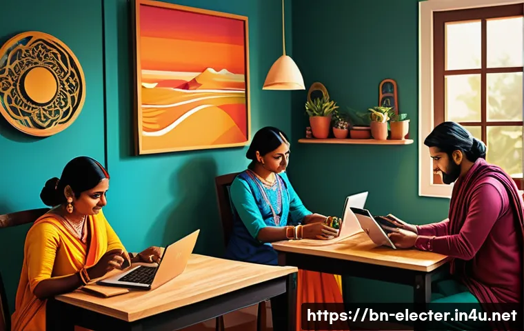 통신공학과 전자공학의 차이 - A detailed digital illustration of a modern telecommunications setup in a home environment, showing ...